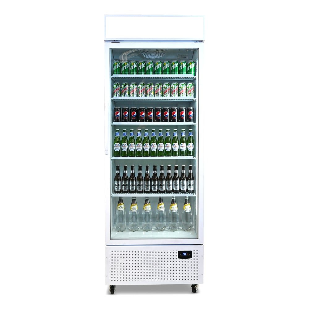 GM0690LW | 690L Upright Display Fridge with Lightbox (White)