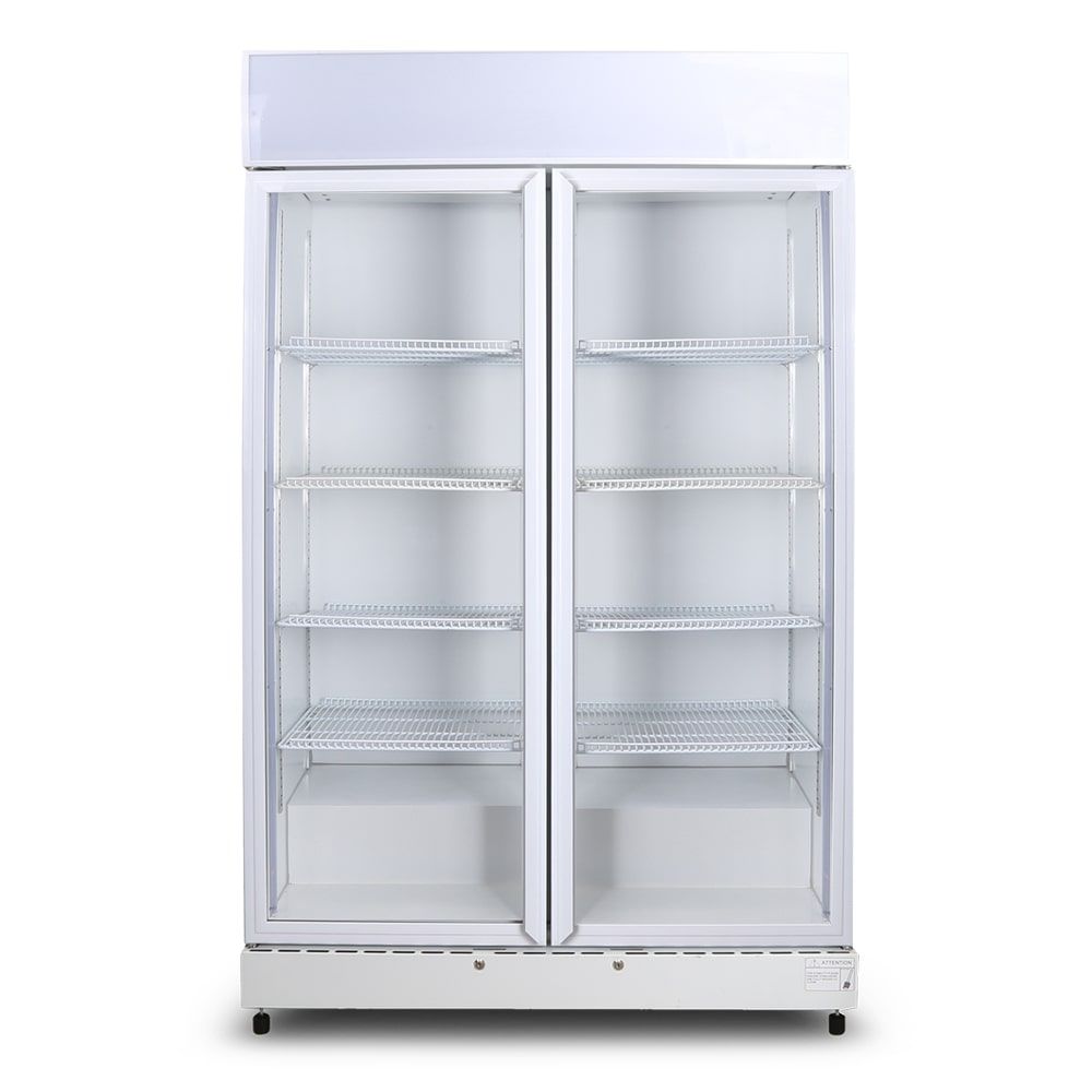 Upright Display Fridge Flat Glass Door 960L LED ECO GM1000LW ECO